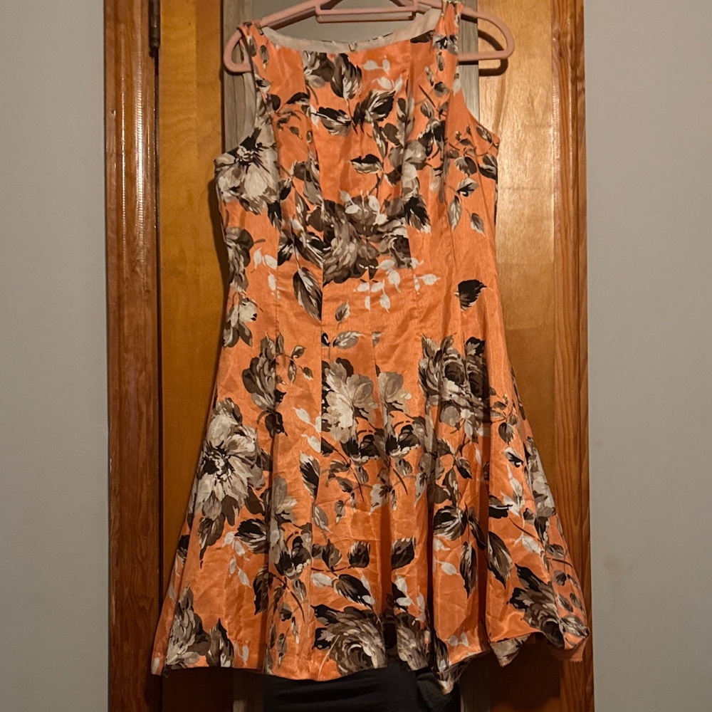 Julian Taylor Orange Floral Mini Dress
